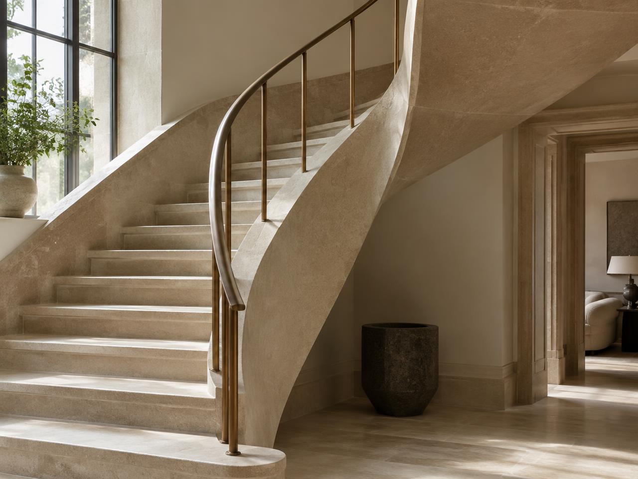 Architectural staircase and interior detail